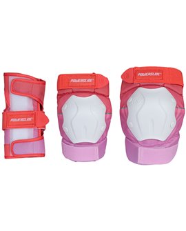 Set de Proteccion Powerslide Standard Woman Set Red Pink